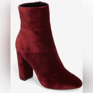 BCBGeneration Womens ‘Coral’ Red Velvet Boot